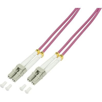 LogiLink FP4LC01 Glasvezel Optische vezel Aansluitkabel 1.00 m Violet 50/125 µ Multimode OM4