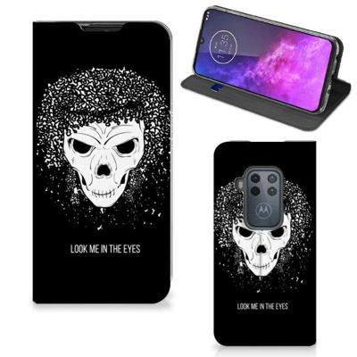 Mobiel BookCase Motorola One Zoom Skull Hair Mobiel BookCase Motorola One Zoom Skull Hair