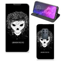 Mobiel BookCase Motorola One Zoom Skull Hair - thumbnail