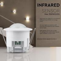 V-TAC 5090 Bewegingsmelder (plafond) Inbouw (in muur) 360 ° Wit IP20 - thumbnail