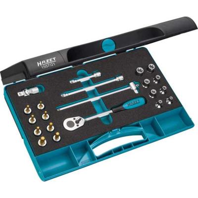 HAZET Gereedschapset 1557/21 - 3/8 inch (10 mm) vierkant hol - Buiten-TORX®-profiel, Binnen-TORX®-profiel - 21-delig - E5 - E14 - T15 - T50 HAZET Gereedschapset 1557/21 - 3/8 inch (10 mm) vierkant hol - Buiten-TORX®-profiel, Binnen-TORX®-profiel - 21-delig - E5 - E14 - T15 - T50