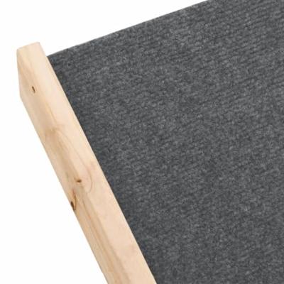 Hondentrap 105x47 cm massief vurenhout grijs - thumbnail