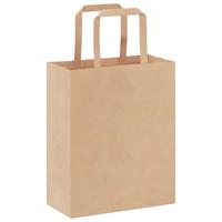 VidaXL Papieren zakken 50 st met hengsels 18x8x22 cm bruin - thumbnail