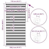 Zebra rolgordijn 110x230 cm stofbreedte 105,9 cm marmerbeige - thumbnail