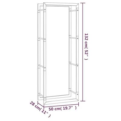 Haardhoutrek 50x28x132 cm staal matzwart - thumbnail