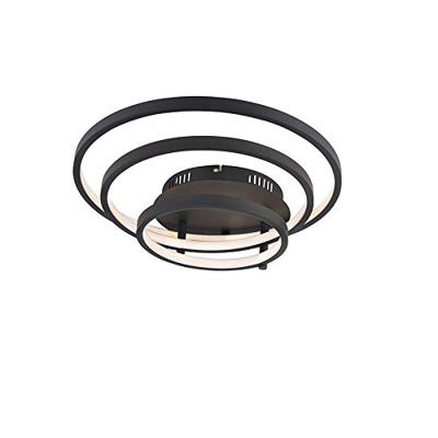 QAZQA Moderne plafondlamp zwart incl. LED en dimmer- Rondas