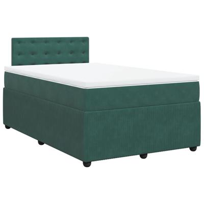 Boxspring met matras fluweel donkergroen 120x200 cm - thumbnail