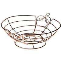 Cosy & Trendy Fruitmand - koper - 26 x 13 cm - rond - metaal - thumbnail