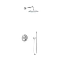 Hotbath Buddy - Inbouw Regendoucheset - Thermostatisch - Wandarm 35 cm - Hoofddouche 250 mm - Staafhanddouche - met 2-Weg Stop-Omstel - Waterbesparend - V01 - thumbnail