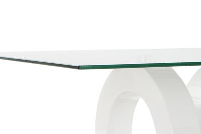 Hoofdtafel DKD Home Decor Wit Transparant Hout Kristal Hout MDF 110 x 60 x 45 cm