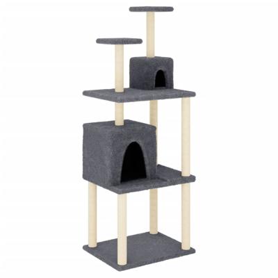 VidaXL Kattenmeubel met sisal krabpalen 167 cm donkergrijs