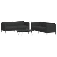 2-delige Loungeset stof zwart - thumbnail