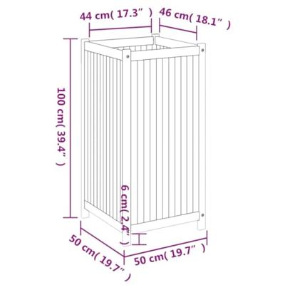 VidaXL Plantenbak met voering 50x50x100 cm massief acaciahout