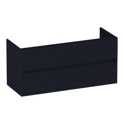 Brauer Adore Wavy - Onderkast - 120 cm - met 2 Softclose Lades Greeploos en 1 Sifon Uitsparing - Mat Zwart