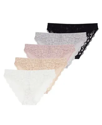 5-pack - dames onderbroeken brief slip dames kant - Myla - Kanten dames heupslips microfiber