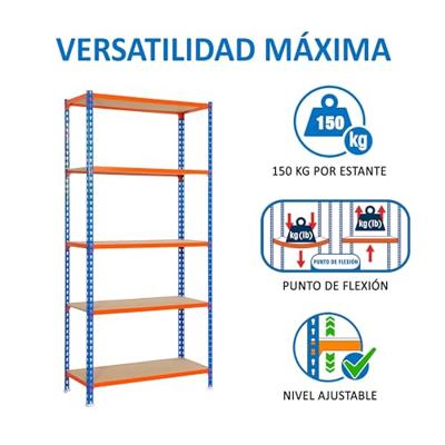 Planken Simon Rack Maderclick 5/400 750 kg Metaal 5 Planken spaanderplaat (180 x 90 x 40 cm)