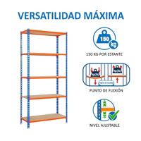 Planken Simon Rack Maderclick 5/400 750 kg Metaal 5 Planken spaanderplaat (180 x 90 x 40 cm) - thumbnail