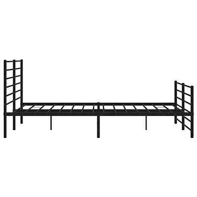 Bedframe met hoofd- en voeteneinde metaal zwart 200x200 cm
