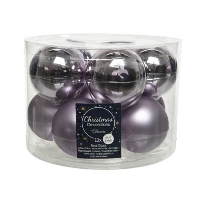 Kerstballen Glas Ø6cm Lila 10st Kerstballen Glas Ø6cm Lila 10st