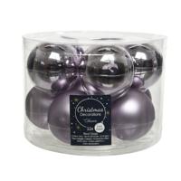 Kerstballen Glas Ø6cm Lila 10st - thumbnail