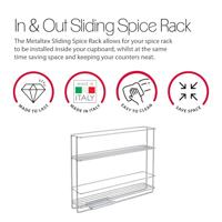 Metaltex Space Saver Smart Kitchen Uitschuifbaar Kruidenrek 6x28x22 cm Zilver - thumbnail