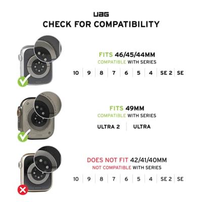 URBAN ARMOR GEAR UAG Horlogebandje compatibel met Apple Watch 49/46/45/44 mm voor iWatch Series Ultra 2/Ultra/4-10/SE 2/SE Civilian Mallard (New Edition) Sport Zweetvrije siliconen verstelbare