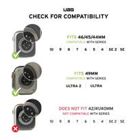 URBAN ARMOR GEAR UAG Horlogebandje compatibel met Apple Watch 49/46/45/44 mm voor iWatch Series Ultra 2/Ultra/4-10/SE 2/SE Civilian Mallard (New Edition) Sport Zweetvrije siliconen verstelbare - thumbnail
