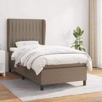 Boxspring met matras stof taupe 90x200 cm - thumbnail