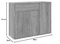 Dressoir 88x30x70 cm bewerkt hout grijs sonoma eikenkleurig - thumbnail