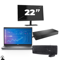 Dell Precision 3571 - Intel Core i5-12e Generatie - 15 inch - Touch - 16GB RAM - 256GB SSD - Windows 11 Home + 1x 22 inch Monitor - thumbnail