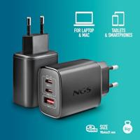 Laptop oplader NGS ERA65WBLACK 65 W Zwart - thumbnail