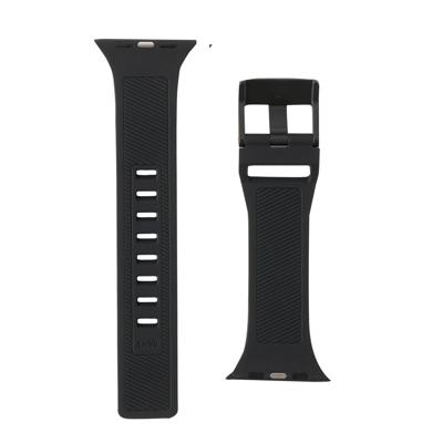 Urban Armor Gear Scout Armband voor Apple Watch 42 mm / 44 mm [Watch SE, Series 6/Series 5/Series 4/Series 3/Series 2/Series 1, zachte siliconen reserveband, roestvrijstalen sluiting] zwart