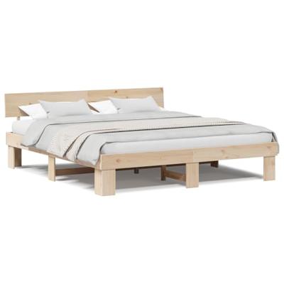 Bedframe met hoofdeinde Bruin 180 x 200 cm Massief grenenhout Bedframe met hoofdeinde Bruin 180 x 200 cm Massief grenenhout