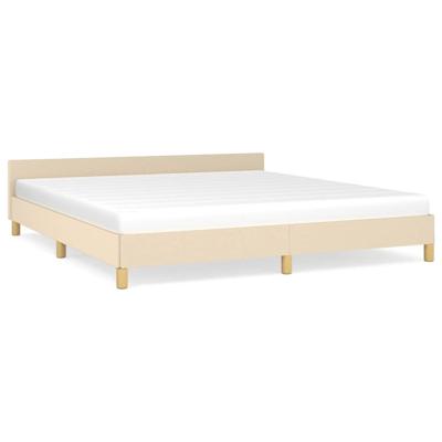 Bedframe zonder matras stof crèmekleurig 160x200 cm