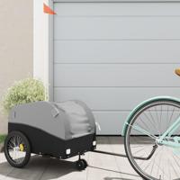 VidaXL Fietstrailer 30 kg ijzer zwart en grijs - thumbnail
