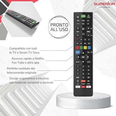 Superior - Sony Smart TV vervangende afstandsbediening - De universele afstandsbediening voor Sony TV's SUPTRB005