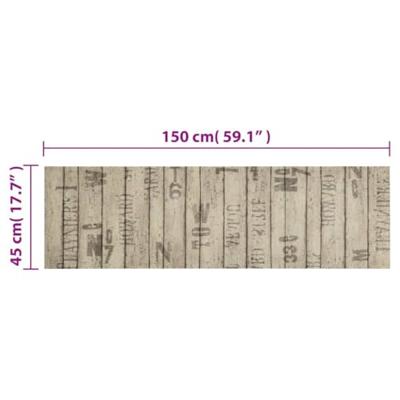 VidaXL Keukenmat wasbaar hekprint 45x150 cm fluweel