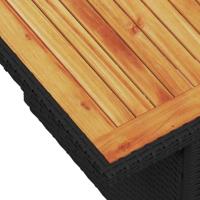 7-delige Loungeset met kussens poly rattan acacia zwart - thumbnail