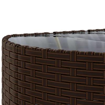 5-delige Loungeset met kussens poly rattan bruin