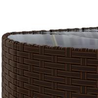 5-delige Loungeset met kussens poly rattan bruin - thumbnail
