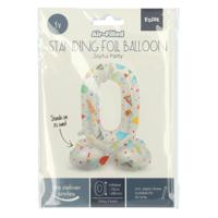 Folat BV Staande folieballon joyful party cijfer 0 -72cm - thumbnail