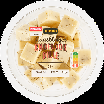 Jumbo Kaasblokjes Knoflook Dille 50+ 100 g Jumbo Kaasblokjes Knoflook Dille 50+ 100 g