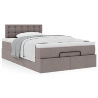 Ottoman bed met matras 120x190 cm stof taupe - thumbnail