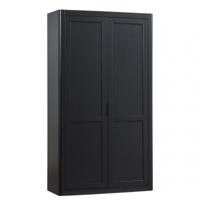 WOOOD Opbergkast 'Gunnar' Grenenhout, 217 x 120cm, kleur Mat Zwart - thumbnail