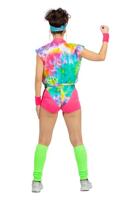 Aerobic Party Outfit Tie Dye Neon Dames - thumbnail