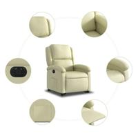 Sta-op-stoel elektrisch echt leer crèmekleurig - thumbnail