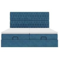 Ottoman bed met matrassen en LED's 160x200cm fluweel - thumbnail