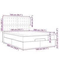 Ottoman bed met matras 140x200cm kunstleer cappuccinokleurig - thumbnail