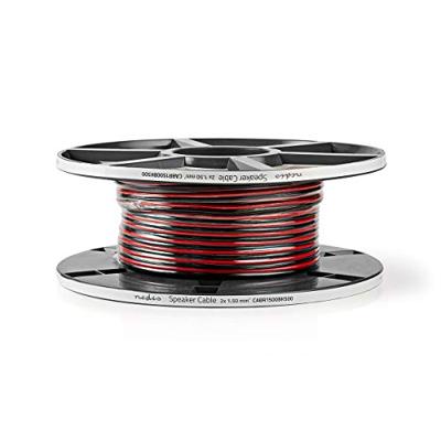 Nedis CABR1500BK1000 Speaker-kabel 2x 1,50 Mm2 100 M Op Rol Zwart/rood