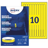 Avery bedrukbare polsbandjes, ft 18 x 265 mm, geel, pak van 50 etiketten - thumbnail